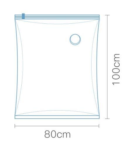 Pladsbesparende vakuum opbevaringsposer ingen pumpe nødvendig terning ekstra stor taske til tæppe dyne pude sengetøj premium stærk genanvendelig: 80 x 100cm