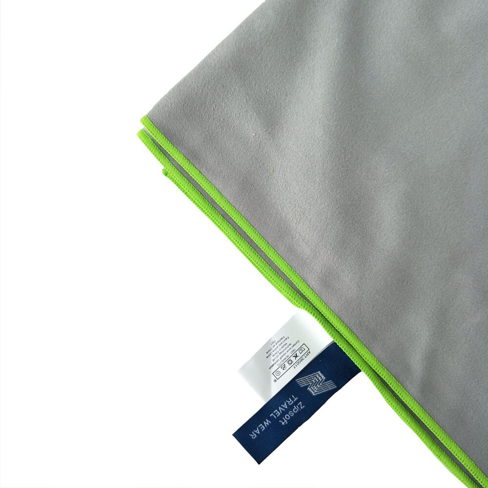 Zipsoft merke gym håndkle 75 x 135cm sportsbad strand mikrofiber stoffer teppe fotturer camping svømming reise: Lysegrå / 75 x 135cm