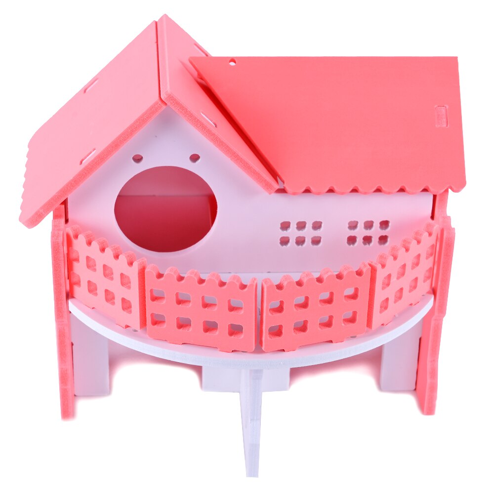 Casa de madera rosa para hámster, casa sólida lavable para ratas, jaula para conejillos de indias, accesorios para mascotas ZG0012