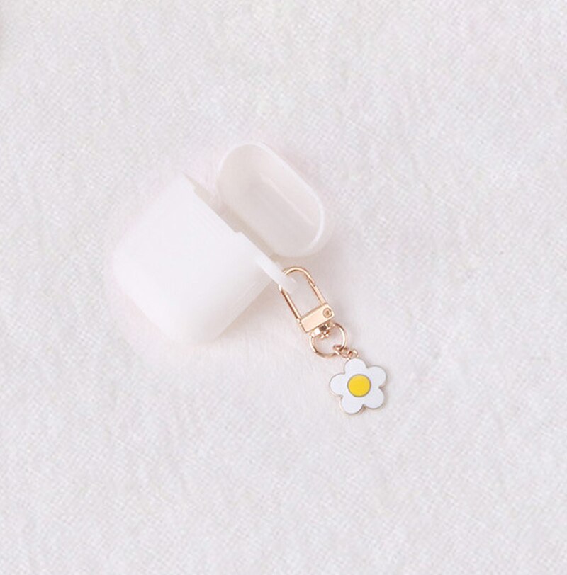 Per AirPods 2 Caso Corea del Simpatico Orso Del Fumetto di Caso di aria baccelli di lusso Fiore Portachiavi Auricolari In Silicone per il Caso di apple air baccelli copertura: C3