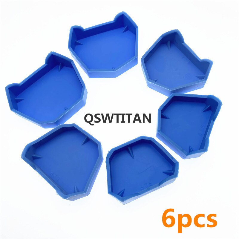 Laboratorium dentystyczne z gumy silikonowej Model gipsowy podstawa formy laboratorium dentystyczne materiały: 6pcs Blue