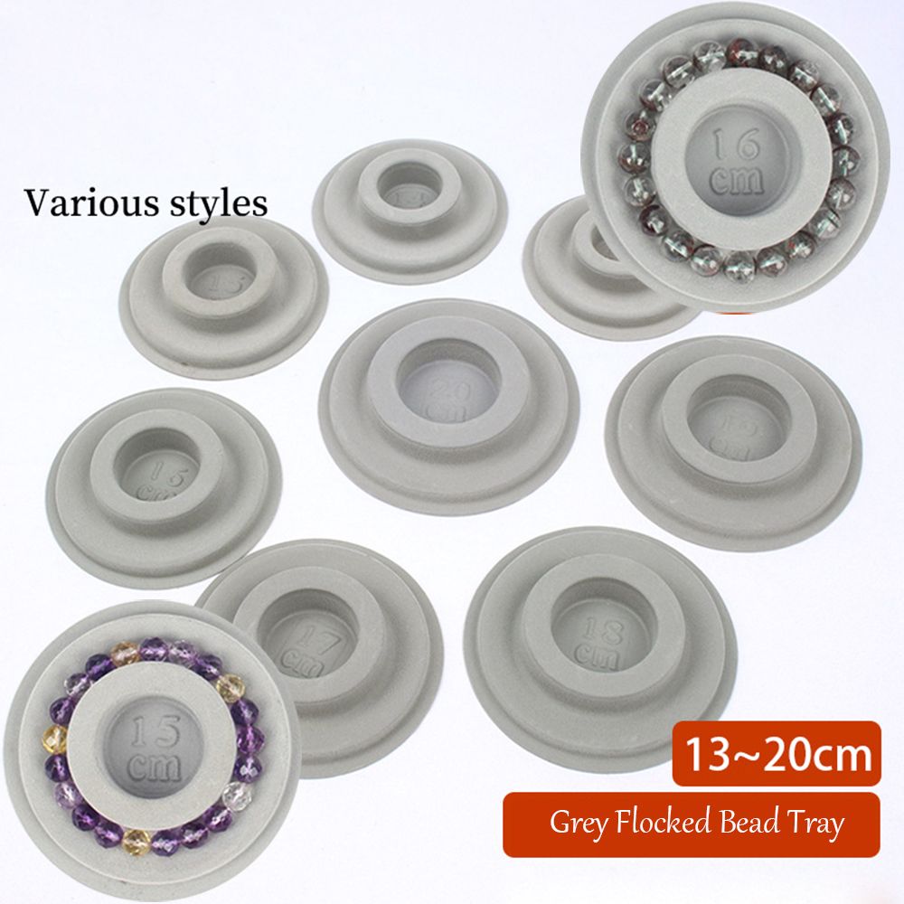 Ronde Accessoires Meetgereedschap Sieraden Maken Organizer Sieraden Dienblad Armband Ketting Kralen Grijs Gevlokt Kraal