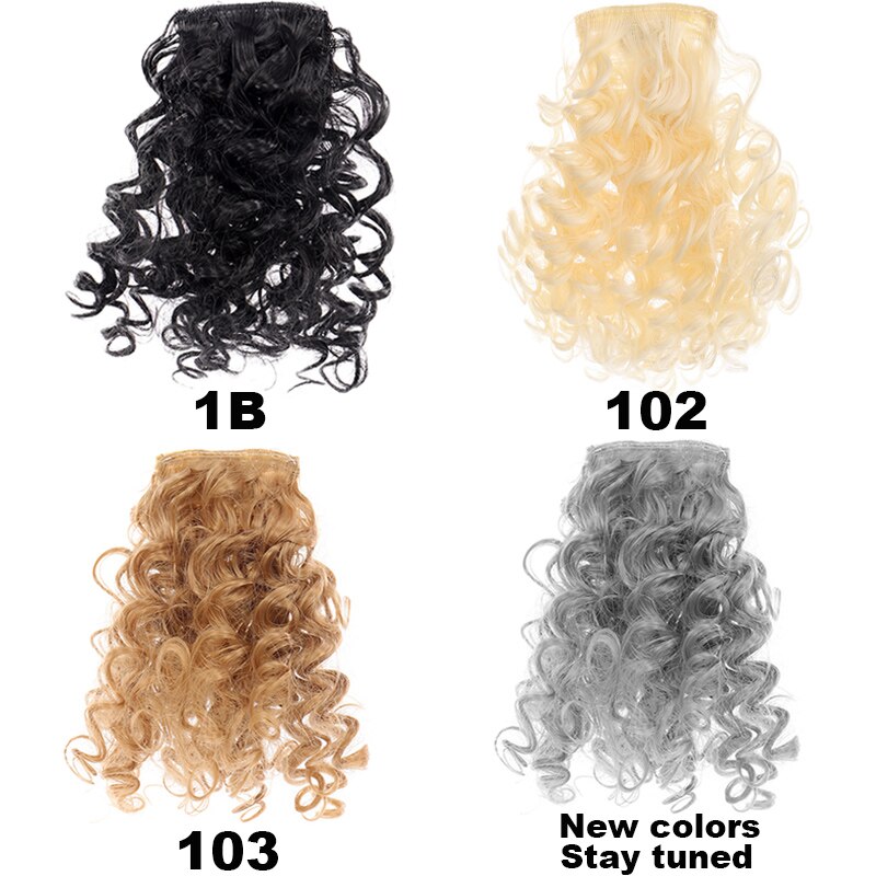 XUANGAUNG-extensiones de cabello postizas para mujer, Clip rizado, peluca con flequillo, flequillo de pelo Natural, piezas de cabello sintético