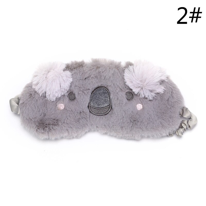 Dessin animé mignon Koala/lapin sommeil oeil masque sieste en peluche oeil ombre pansement reste voyage Relax aide au sommeil bandeau glace couverture oeil Patch: N2