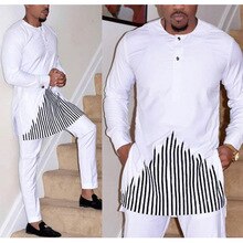 væbner Er velkendte afsked H & d afrikansk dashiki tøj til mænd no cap shirt bukser sæt broderi toppe  buksedragt mænds traditionelle afrikanske tøj – Grandado