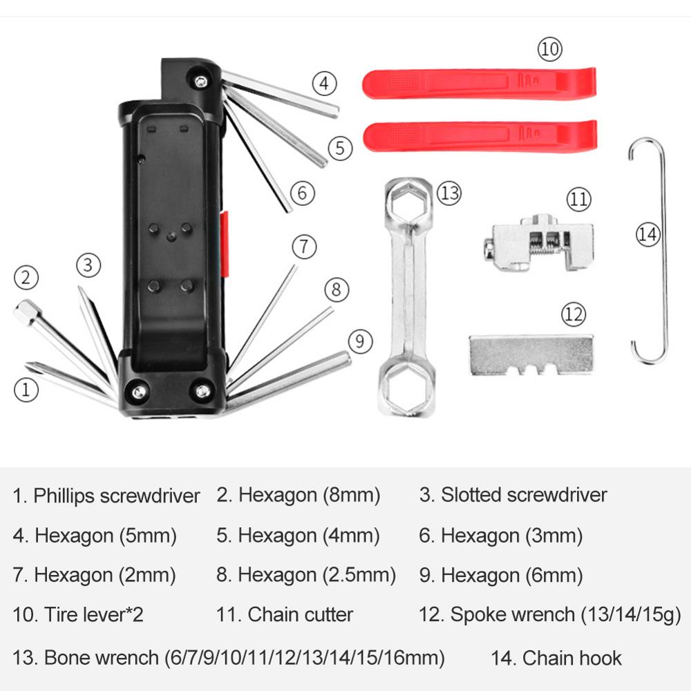 1Pc Multifunctionele Fiets Onderhoud Tool Fietsband Reparatie Wrench Tool Fiets Multitool Kit Fietsen Monteur Reparatie Tools