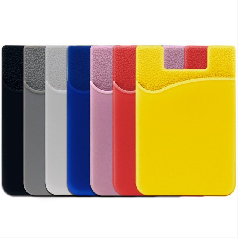 1Pc Dubbele Zak Elastische Stretch Siliconen Mobiele Telefoon Id Credit Kaarthouder Sticker Universal Wallet Case Kaarthouder