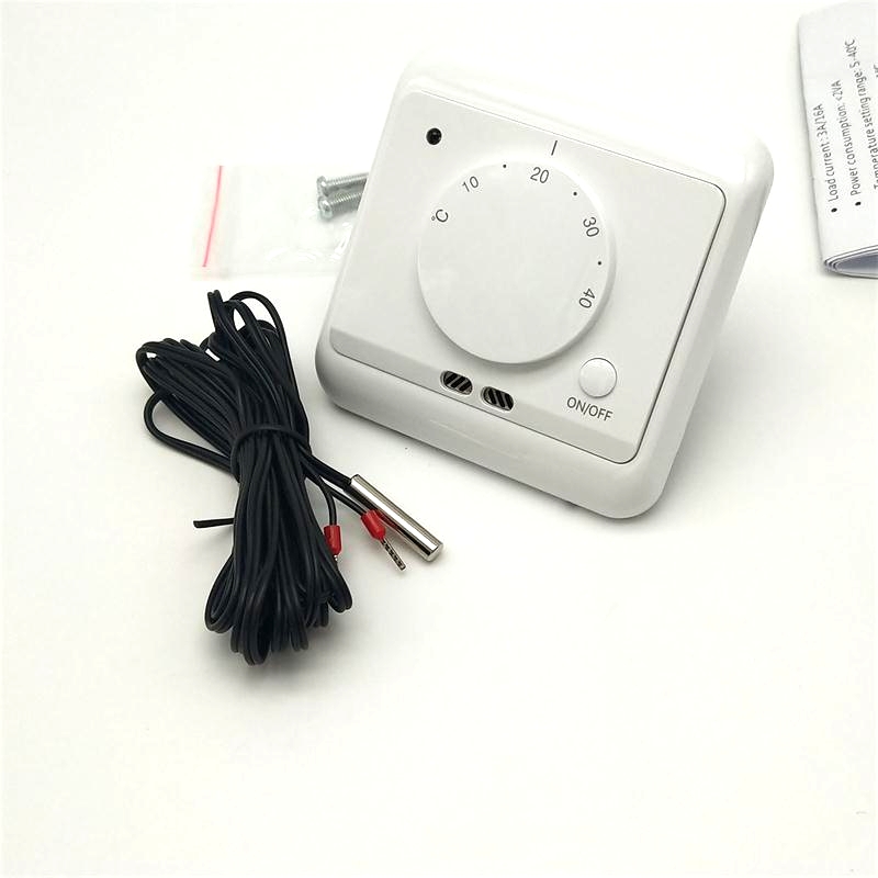 ME720D 220V 16A Electric Heating Warm Floor Thermostat Rotary Switch Two Sensors Manual Control Temperature Regulator