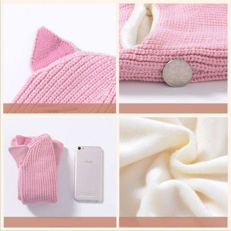 Bébé hiver chapeau pompon enfants tricoté chapeaux bébé filles garçons chapeau avec doublure en polaire chaude chapeaux pour enfants filles chapeaux d'hiver