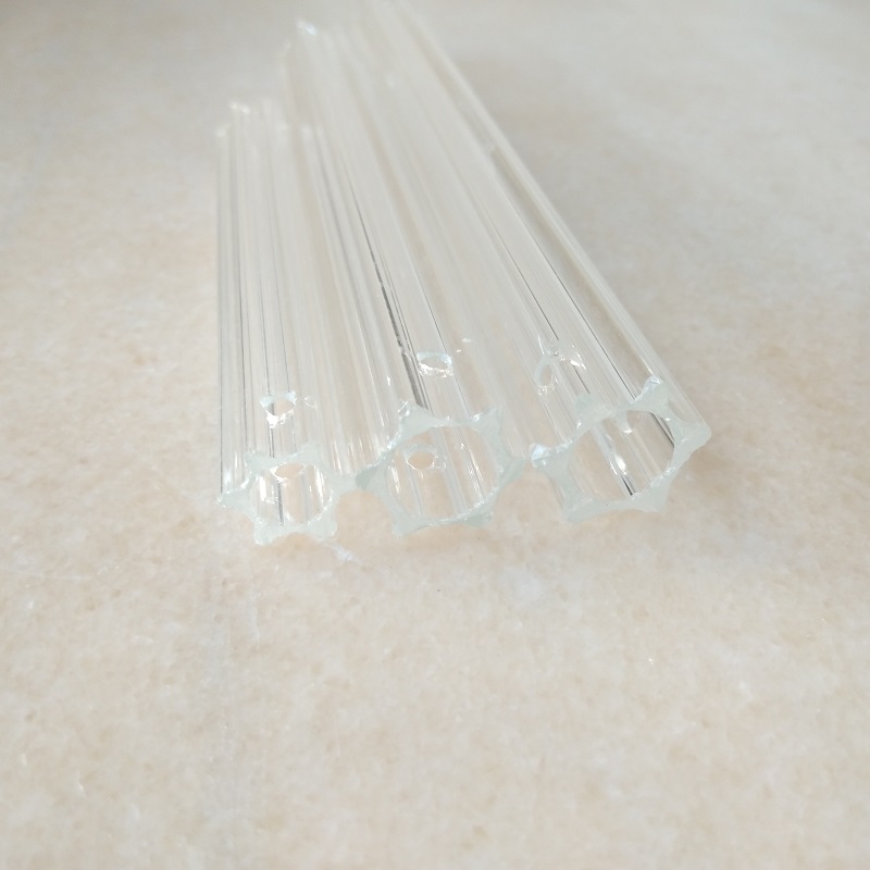 20pcs/lot clear blossom hexagonal crystal glass tube prism chandelier lamp Accessories with 1 hanging holes