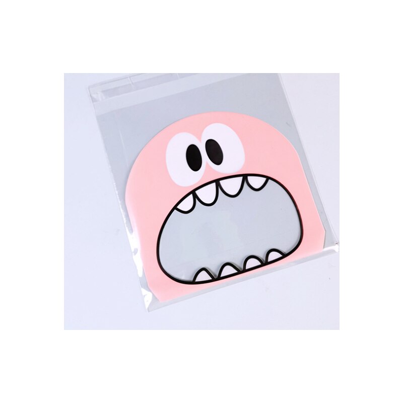 100 pçs 7x7cm bonito monstro impressão auto-adesivo celofane doces presente sacos violoncelo reusável biscoitos sabão festa de casamento sacos