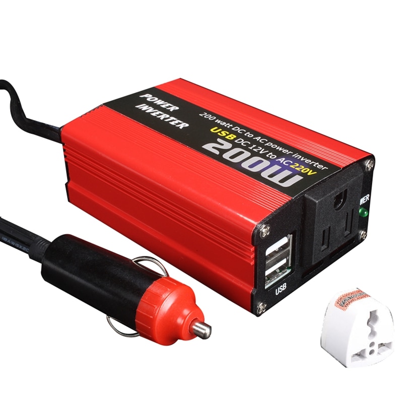 200W Car Power Inverter DC 12V to AC 220v/ AC 110v Converter Dual Usb Charger Adapter 150W Portable Auto Modified Save