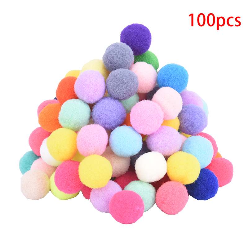 100 st 10mm 20mm pyssel hantverk färgglada mini fluffiga pom poms bollfilt lagsport dekoration tillbehör cheerleading souvenirer