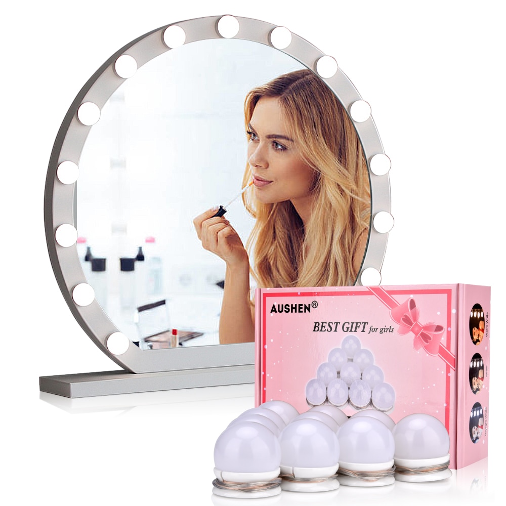 LED 12V maquillage miroir ampoule Hollywood vanité lumières Stepless Dimmable applique murale 10 ampoules Kit pour coiffeuse