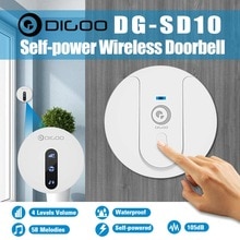 DIGOO 433MHz Transmitter Self-powered Electric Doorbell Waterproof Doorbell Unique Sliding Button 58 Melodies 4 Levels Volume