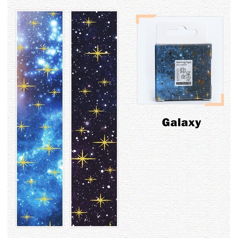 1pcs Starry Star Washi Tape 20mm Galaxy Constellation Meteor Image Adhesive Masking Tapes Home DIY Stickers Decoration A6033: Galaxy