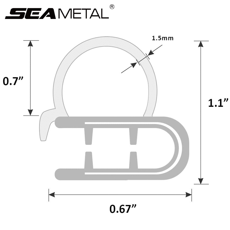 SEAMETAL 5m Auto Tür Gummi Dichtung Streifen Universal Schalldichte Abdichtung Streifen mit Seite PVC Birne für Auto Tür Boot hause Dichtstoffe