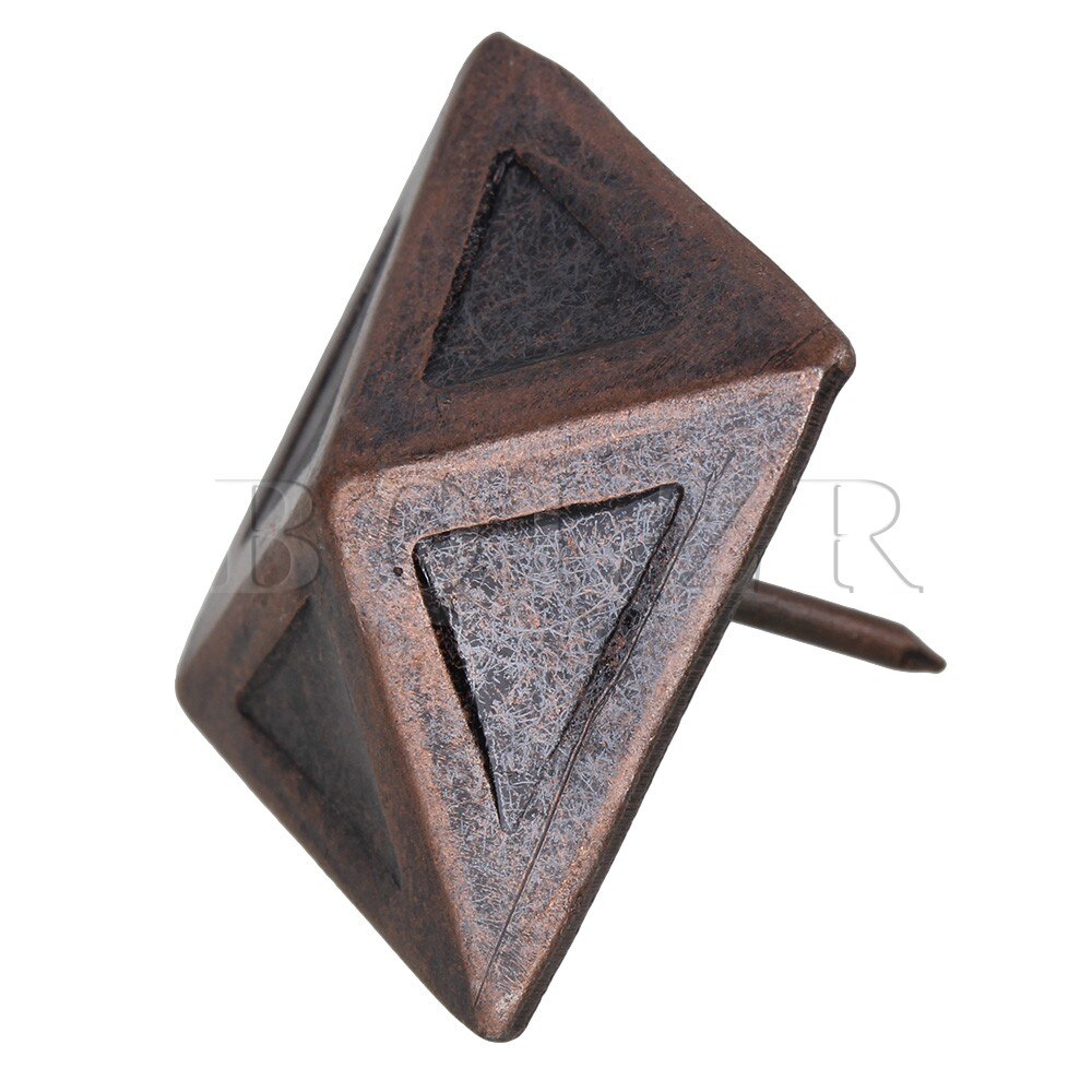 Bqlzr 10 x röda bronsmöbler dekorativa naglar klädsel stift fyrkantiga dubbar 30 x 30mm