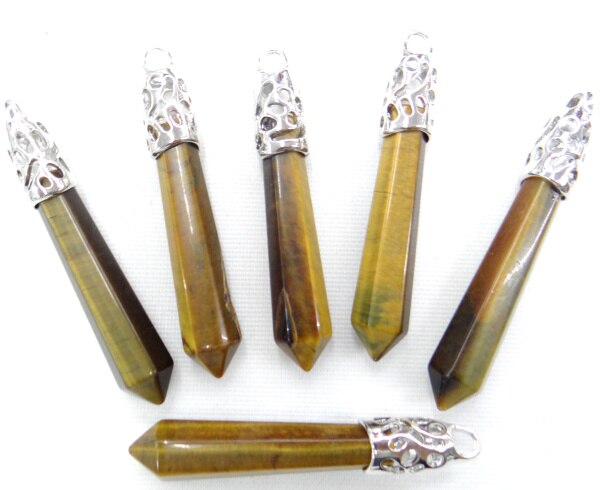 natürliche stein lapis Quarz kristall Opal tiger auge mischen säule chakra Anhänger charms Schmuck machen halskette 10PC: NO.6