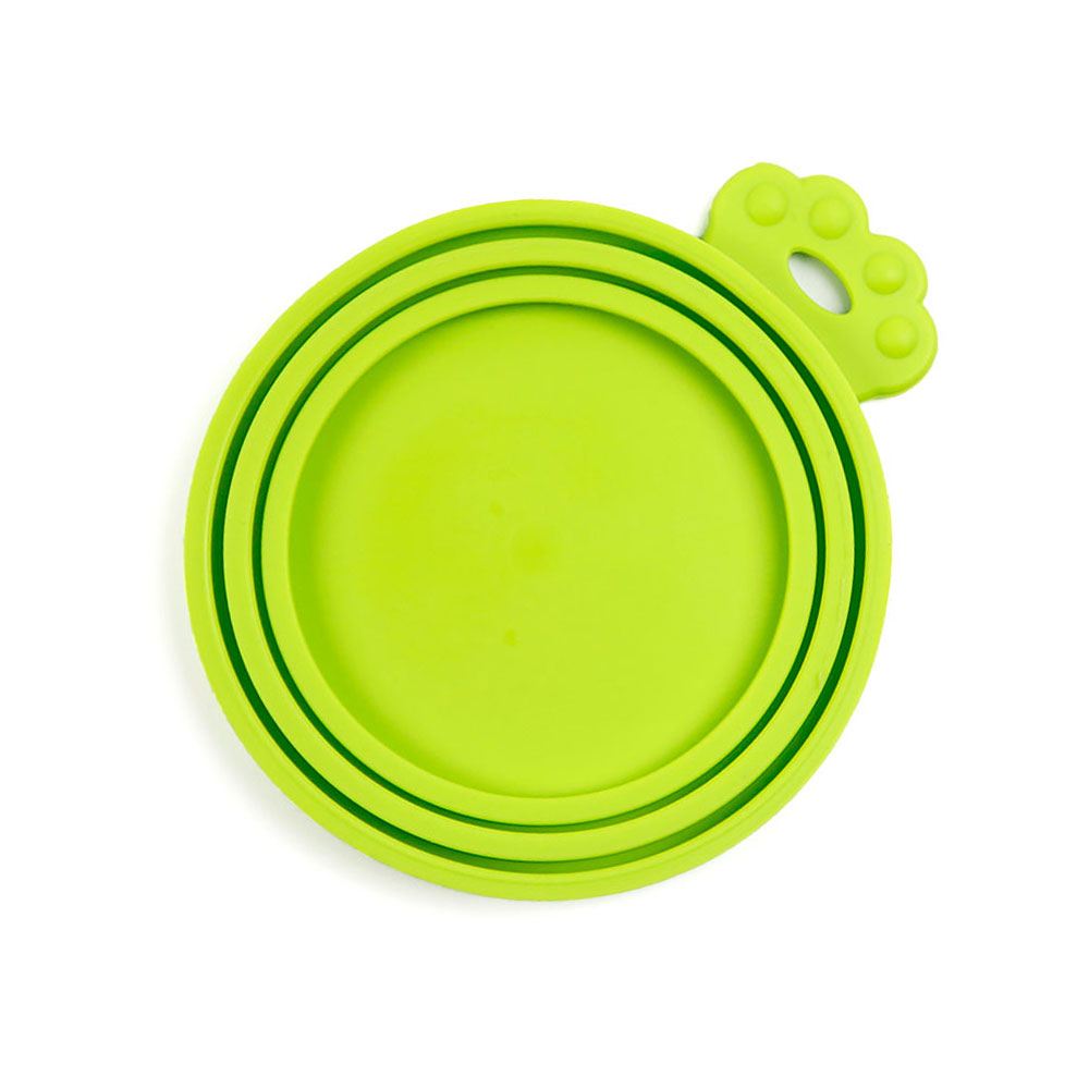 Silikon Welt Silikon-Deckel in Dosen, 3-in-1, wiederverwendbare Lebensmittelaufbewahrung, hält frisch, Abdeckung, Dosen, Kappe, Haustier-Dosis, Kasten-Abdeckung, Silikon-Dosis-Deckel: Weiß