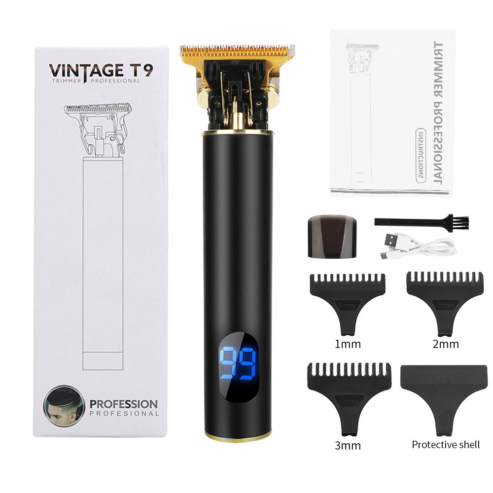 USB T9 Baldheaded Hair Clipper Electric hair trimmer Cordless Shaver Trimmer Men Barber Hair Cutting Machine: Hair Cutter 6