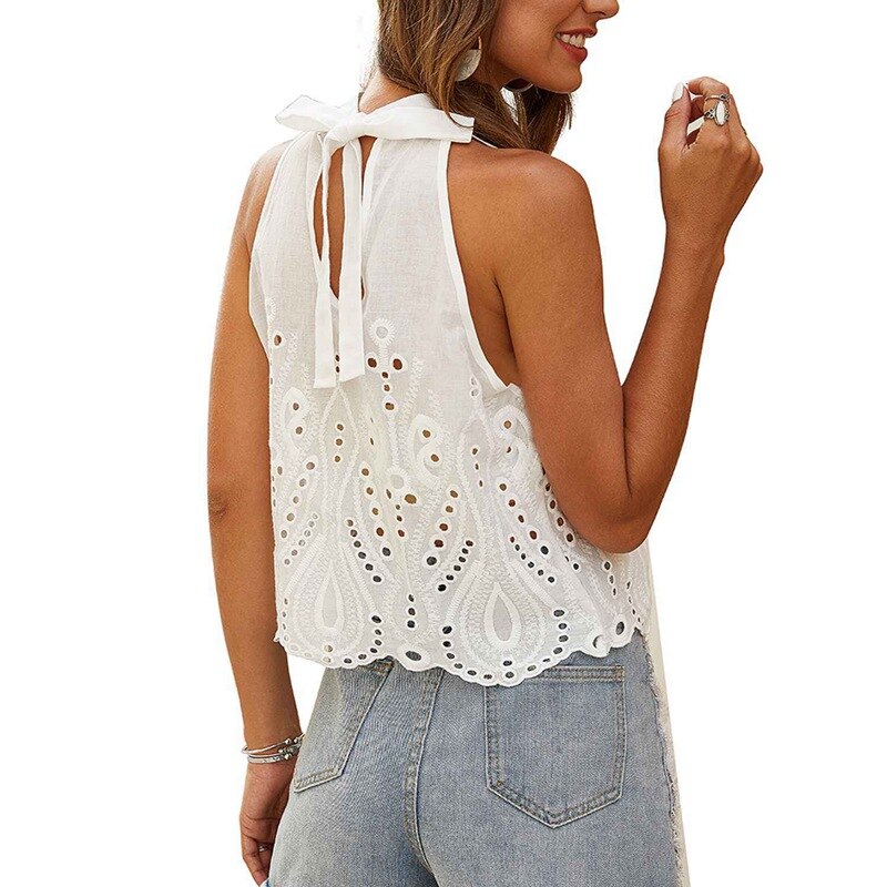 Broderte damer topper og bluser sommeravling kvinnelig blondere utskjært polka punktum overdimensjonert skjorte