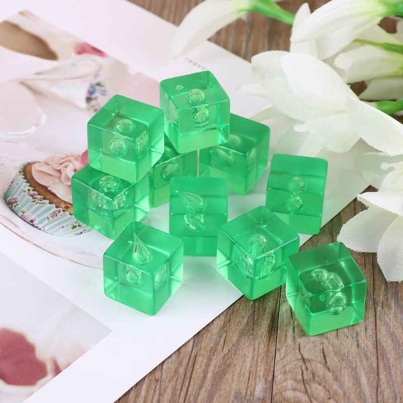 10Pcs/Set Bubble Green Polyhedral Dices Beads Blank Desktop Table Board Role Playing Games