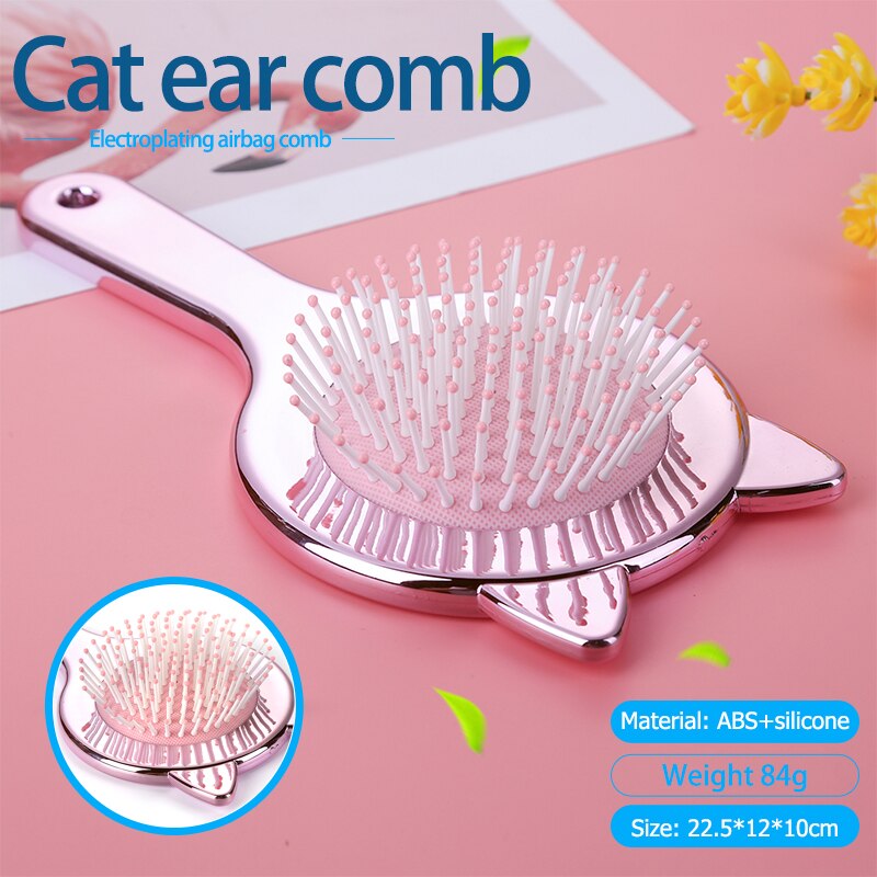 Cute Cat Ears Hairbrush Massage Combs Salon Hairdressing Comb Hair Brush Hair Care