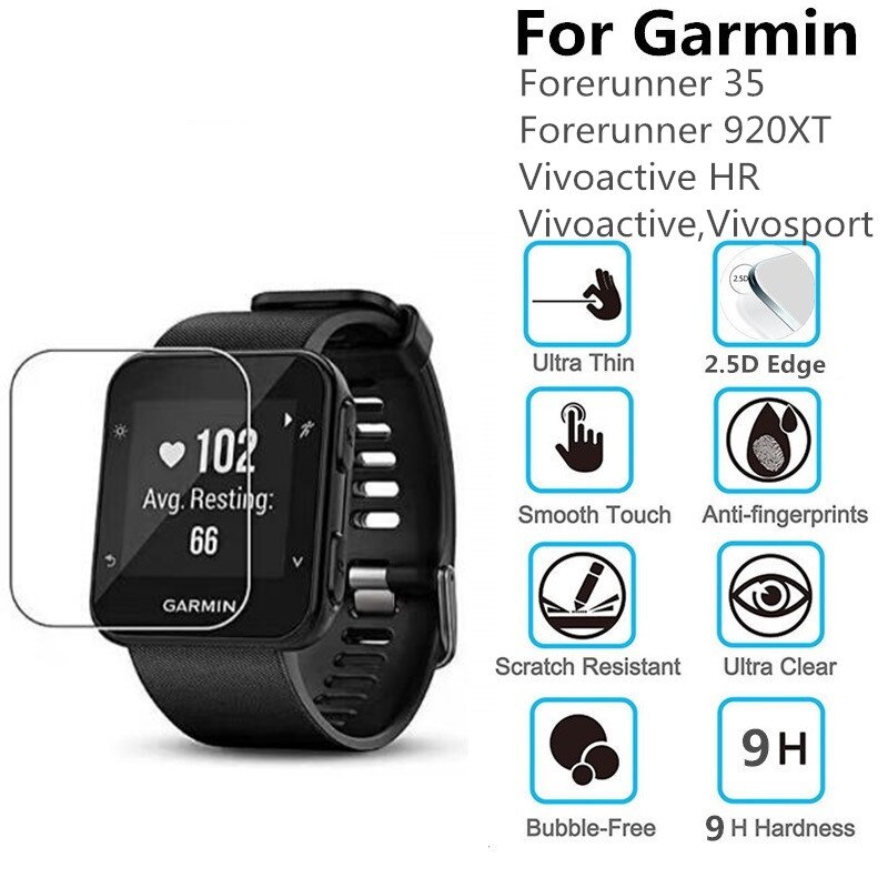 10 st härdat glas för garmin forerunner 35 vivoactive hr forerunner 920xt vivosport smart watch screen protector film