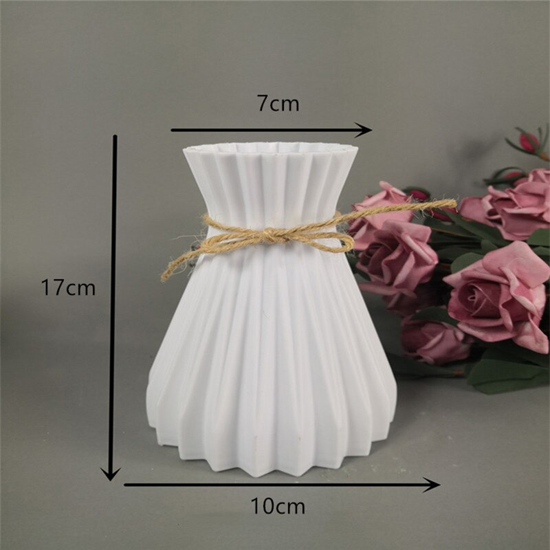 Flower Vase White Imitation Ceramic Flower Pot Decoration Home Plastic Vase Table Decoration Vase