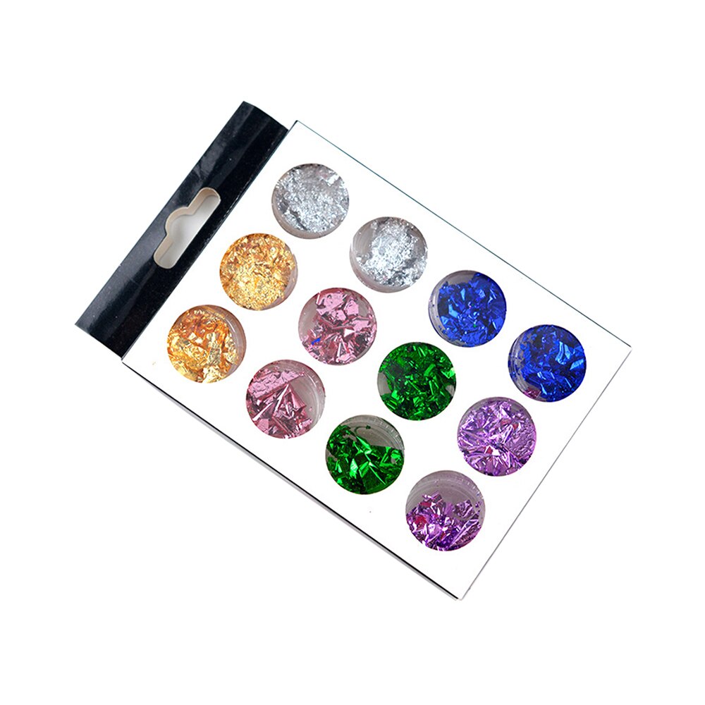 Imitation Gold/Sliver/Copper Foil Art Craft Paper Leaf Leaves Sheets Bulk Foil Paper Leaves For Gilding DIY UV Mold Decor: Colorful in box