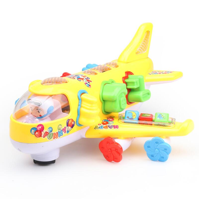 Children's toys baby universal plane flash sound effects colorful electric toys baby boy