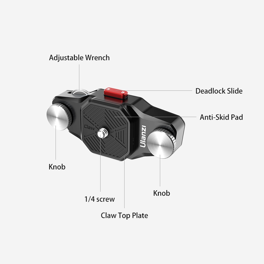 Ulanzi griffe fixation rapide plaque pince DSLR GoPro Action caméra sac à dos sangle pince trépied adaptateur cardan stabilisateur plaque de montage