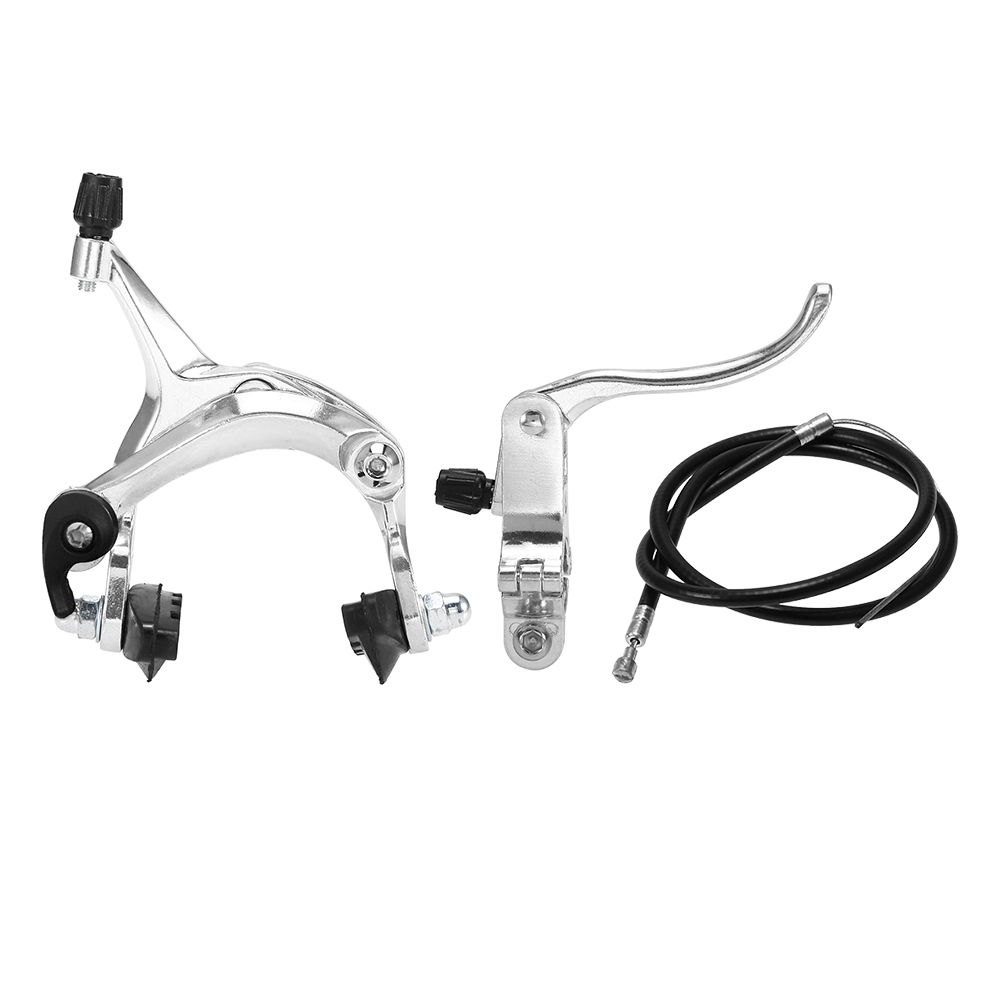 Front/Rear Fixie Bike Brake Kit Road Bike Cruiser Brake Set Bike Caliper Brake Kit Side Pull Brake Set Mountain Bike Accessories: WHITE