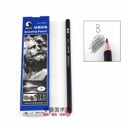 12 PCS Maries Schets Potlood 2B 4B 6B 8B 10B 14B Schilderij Tekening Potlood Creatieve Potloden: B