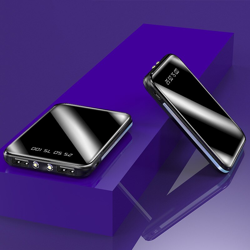 30000mAh Power Bank Große Kapazität Tragbare Mini USB Telefon Ladegerät Digital Display Im Freien Reise für Externe Batterie PoverBank: black