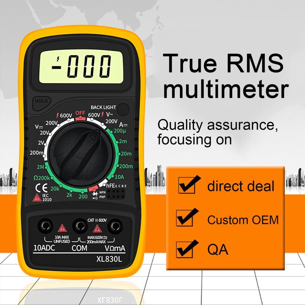Digital Multimeter Xl830l Portable High Precision Digital Display Universal Strap Backlight Electric Multifunction Meter