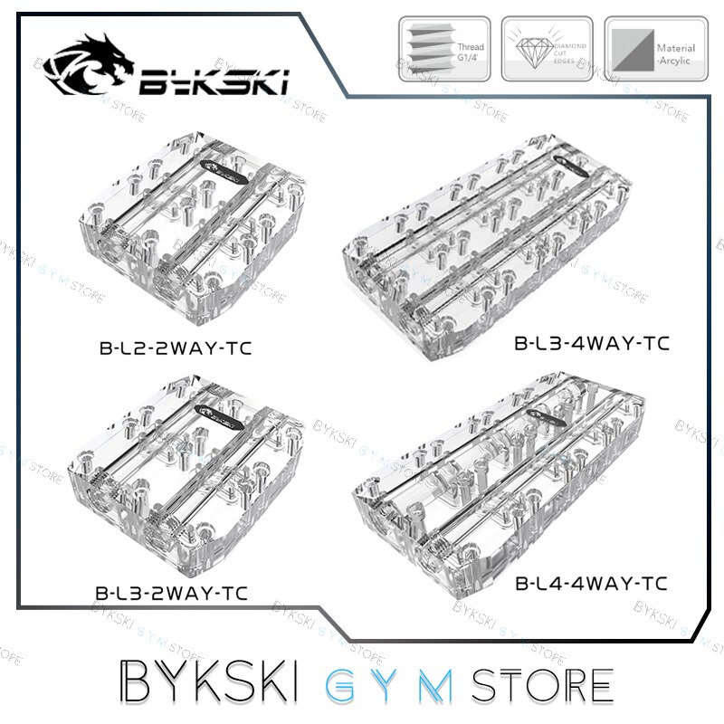 Bykski Gpu Actieve Backplate Bridging Module Voor Vga Water Blok Multi Videokaart Acryl Connectors B-L3-2WAY-TC