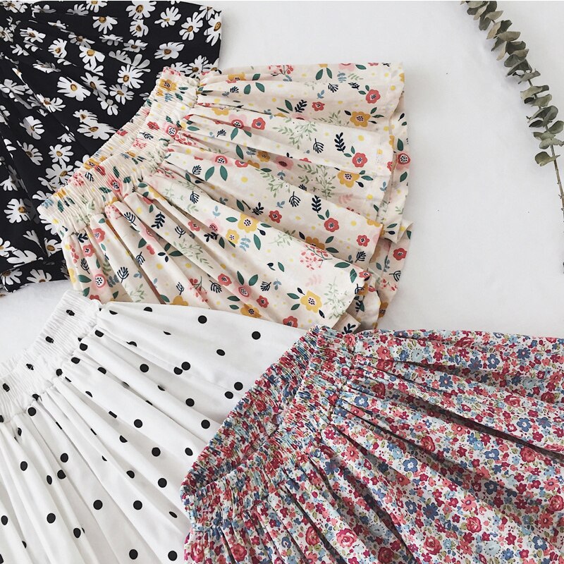 Estate ragazze bambini gonne di cotone moda bambini bambino Tutu floreale gonna abiti volant pantaloncini Faldas Cortas Jupe En Cuir