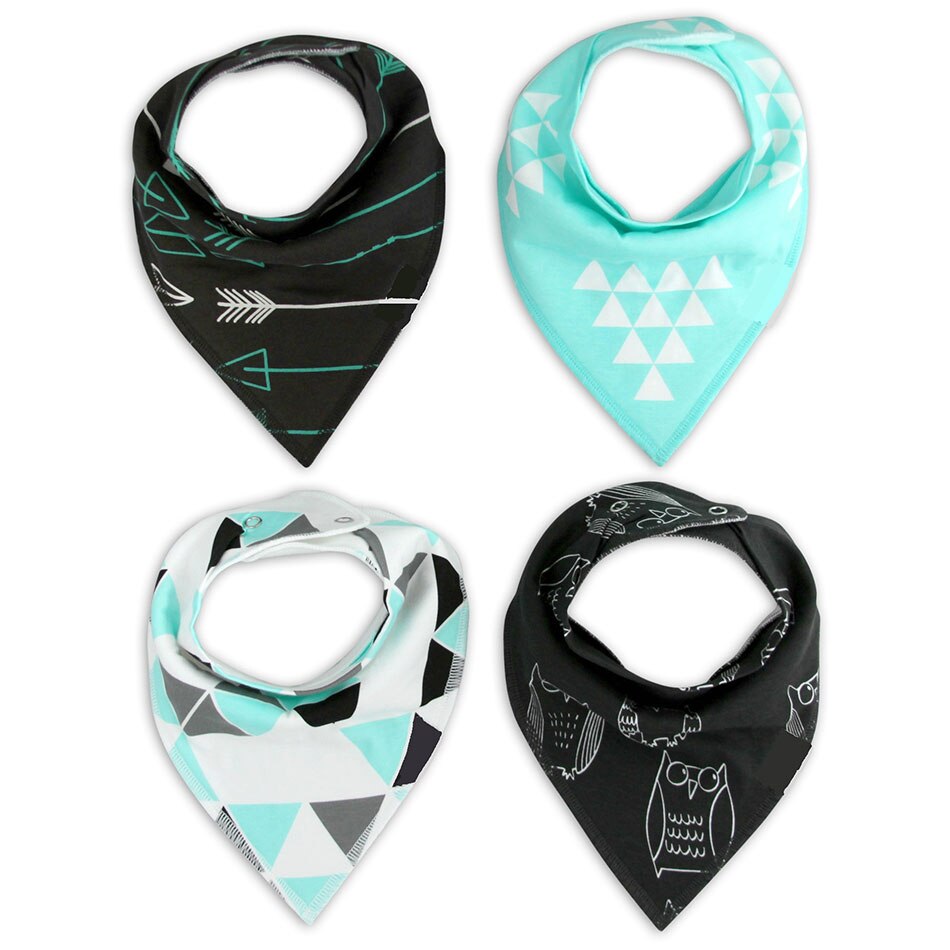 Gelukkig Fluit 4 Stuks Veel Baby Kids 100% Katoen Bandana Slabbetjes Feeding Speeksel Handdoek Dribble Driehoek Set: D11