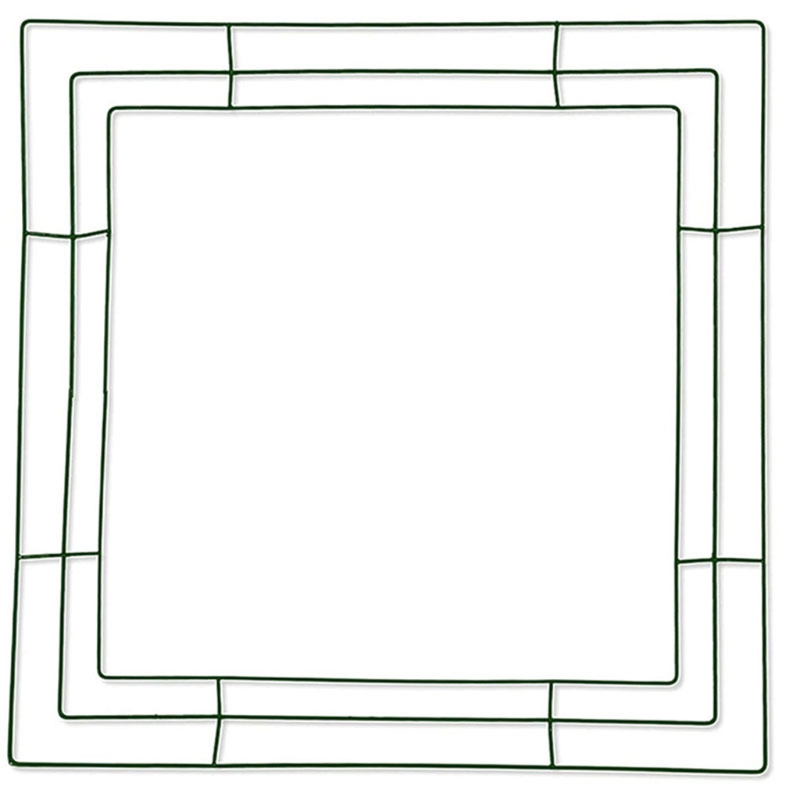Square Metal Wreath Frame DIY Front Door Art Crafts Garland Iron Wire Hanging Ring for Christmas Wedding Decor P15F