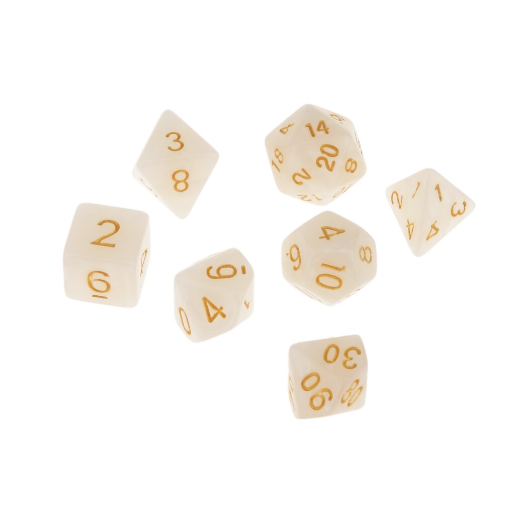 7Pcs Multisided Acryl Dices D4-D20 Bordspel Spelen Speelgoed