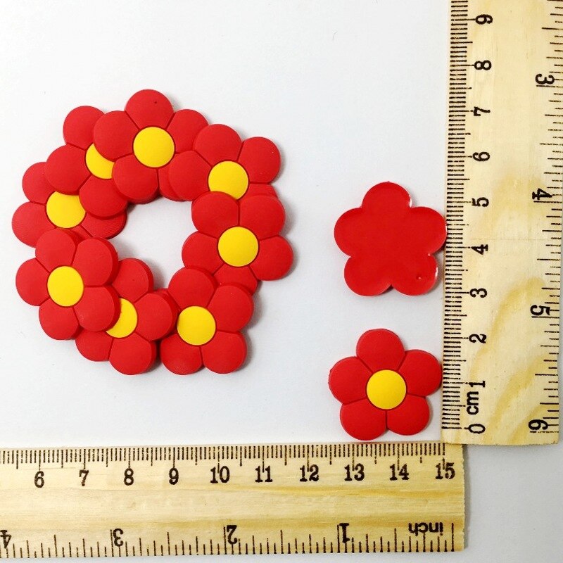 10PCS Mini Bloemen Plaksteen Zachte PVC DIY Craft Voor Haar Accessoire/Broche/Sleutelhanger/Bladwijzer/Bril frame: 12