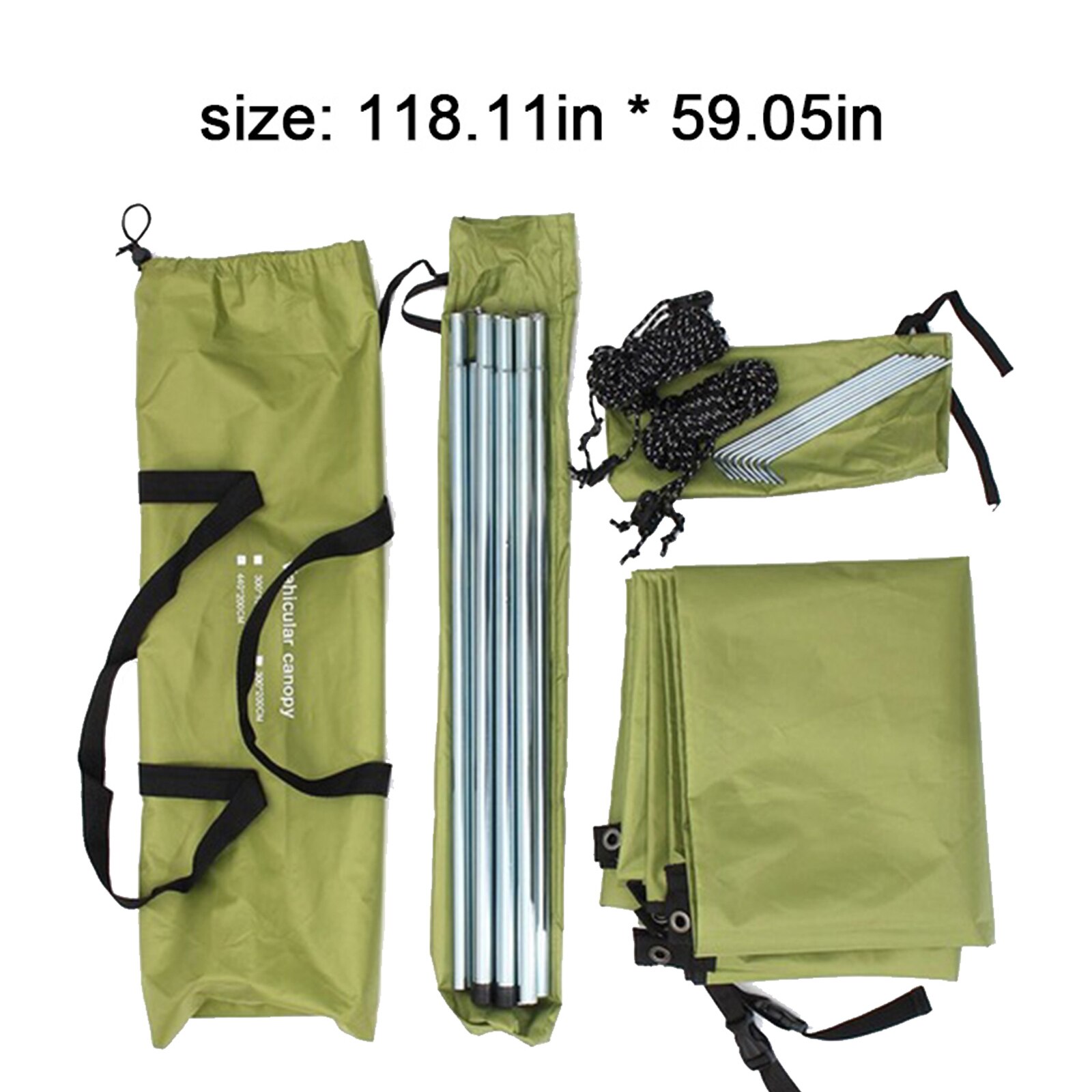 Car Shelter Shade Camping Side Car Tent Awning Waterproof UV Protection Portable Camping Tent Automobile Rooftop Rain Canopy: 300x150cm