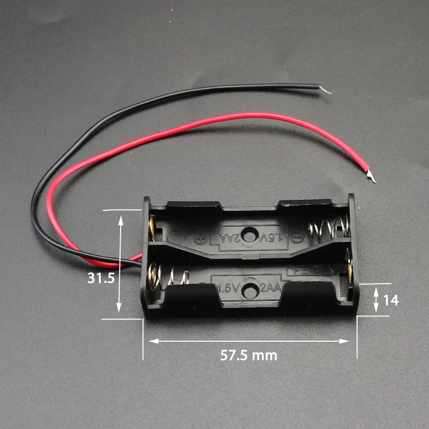 Aa batterikasse kortholder med ledningsledninger side om side batterikasse tilslutning lodde til diy elektronisk legetøj 1-6 stk aa batterie: D