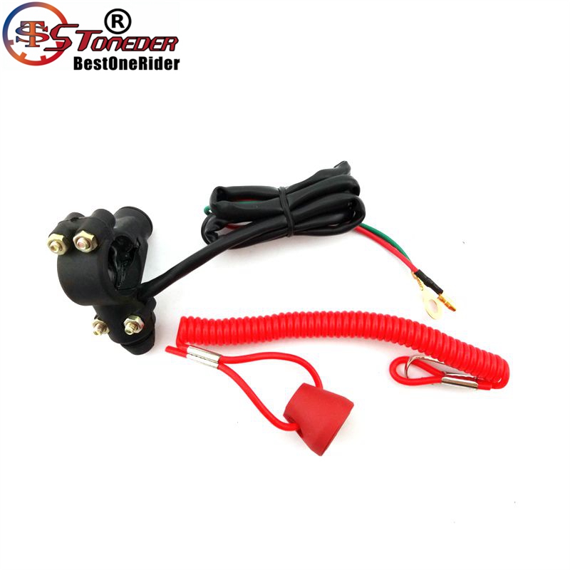 STONEDER Kids ATV Kill Stop Tether Open Safety Switch Push Button For 2 Stroke Pocket Dirt Bike Mini Moto 4 Wheeler Quad