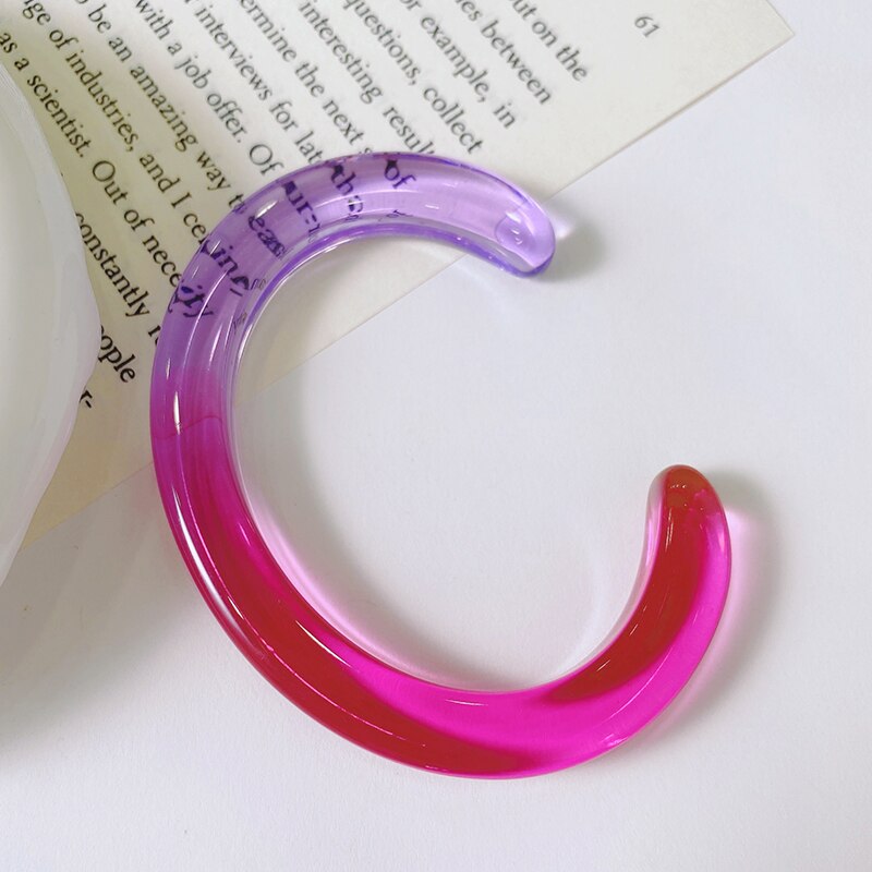 Braccialetti con ciondoli trasparenti colorati Desinger per donna braccialetti aperti indiani in resina di grandi dimensioni per gioielli di moda in acrilico per ragazza: KB242-4