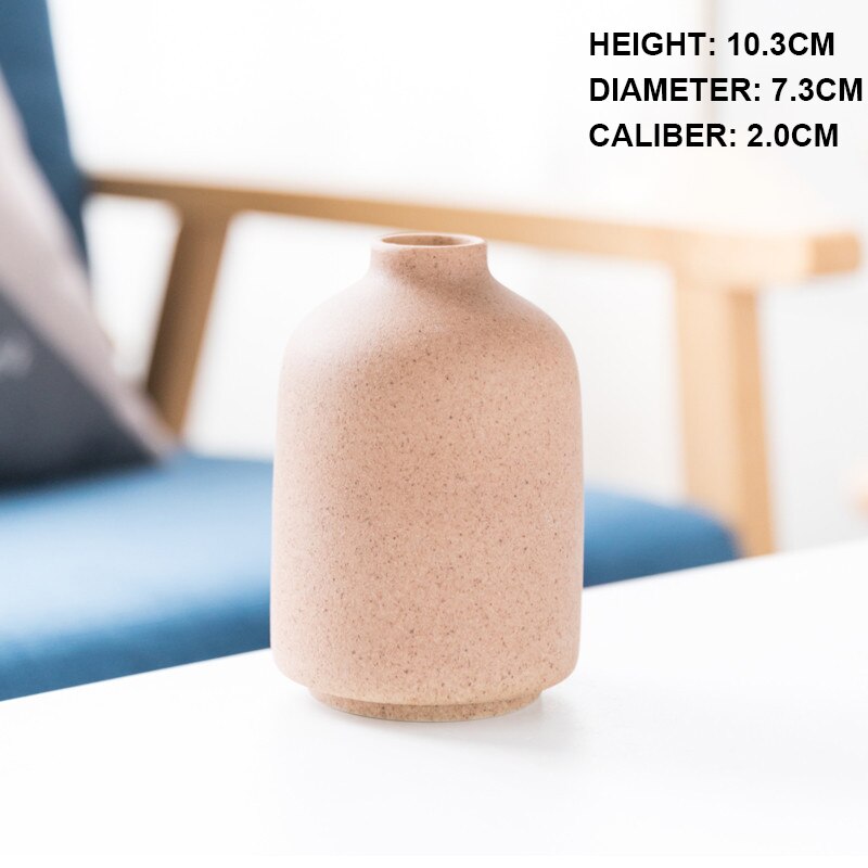 Simple Ceramic Vases Retro Frosted Ceramic Decoration Home Furnishing Nordic Retro Pastoral Vase Crafts: B
