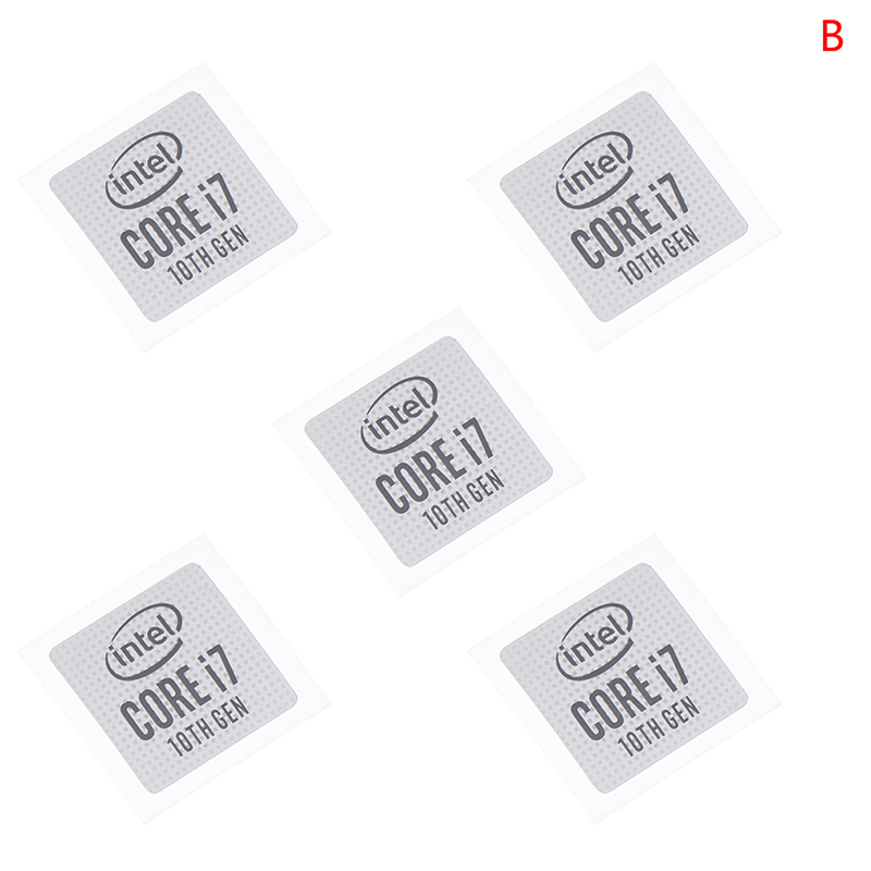 5Pcs 10th Generatie Core I5 I7 I9 Win10 Logo Stickers Cpu Label Laptop Notebook Decoratie: B