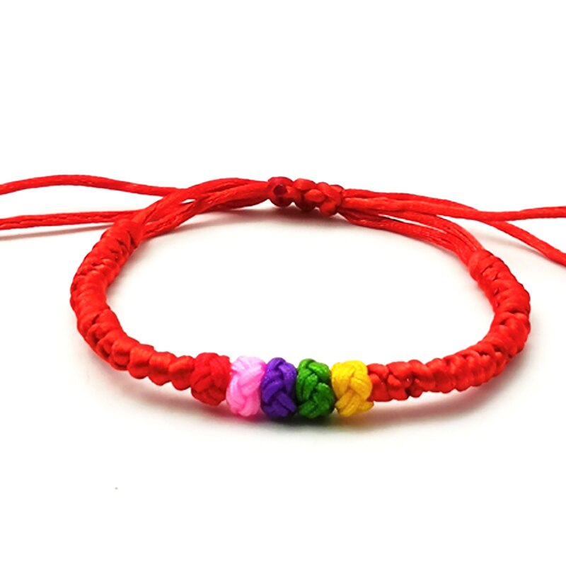Minimalist Handmade Red Thread Bracelet Women Lucky Braided Rope Bracelet Femme Hand Chain 7 Knot Jewelry: 7 1